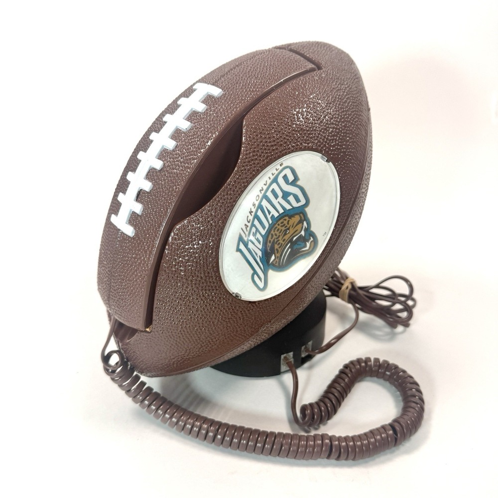 Vintage Jacksonville Jaguars NFL Football Shaped Corded Telephone 90's Columbia
